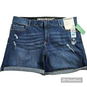 American Rag Ce High Rise Dark Wash Distressed Denim Jeans Shorts in 20  NWT